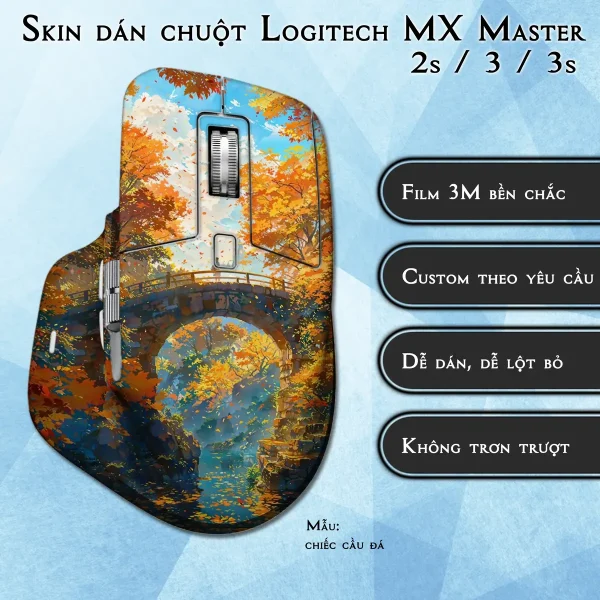 Skin dán chuột Logitech MX Master 2, 2s, 3, 3s mẫu chiếc cầu đá