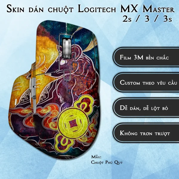 Skin dán chuột Logitech MX Master 2, 2s, 3, 3s mẫu Chuột Phú Quý