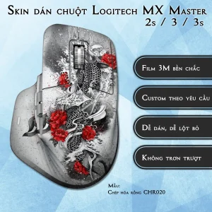Skin dán chuột Logitech MX Master 2, 2s, 3, 3s mẫu Chép hóa rồng CHR020