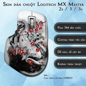 Skin dán chuột Logitech MX Master 2, 2s, 3, 3s mẫu Chép trắng lội dòng CHR022