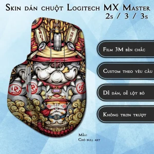 Skin dán chuột Logitech MX Master 2, 2s, 3, 3s mẫu Chó bull art