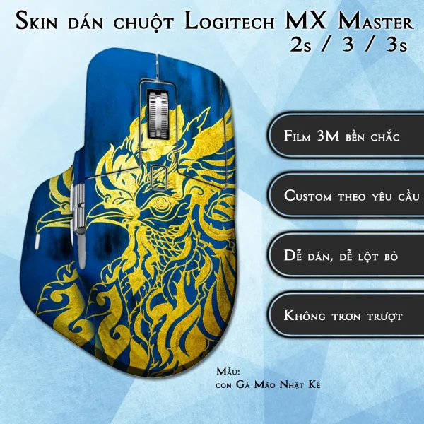 Skin dán chuột Logitech MX Master 2, 2s, 3, 3s mẫu con Gà Mão Nhật Kê