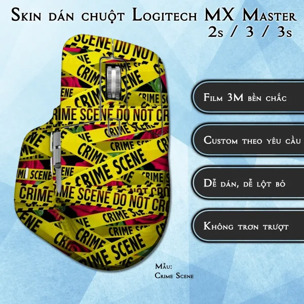 Skin dán chuột Logitech MX Master 2, 2s, 3, 3s mẫu Crime Scene