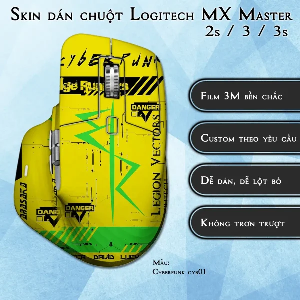 Skin dán chuột Logitech MX Master 2, 2s, 3, 3s mẫu Cyberpunk cyb01
