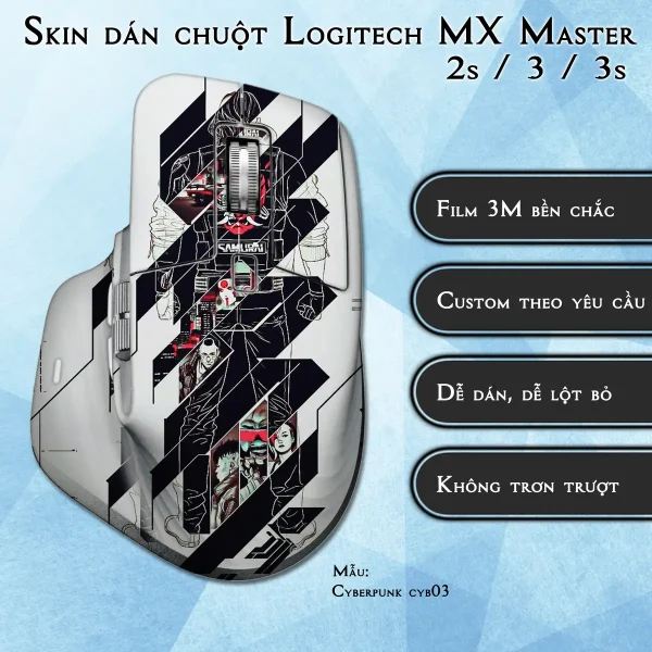 Skin dán chuột Logitech MX Master 2, 2s, 3, 3s mẫu Cyberpunk cyb03
