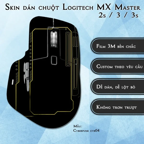 Skin dán chuột Logitech MX Master 2, 2s, 3, 3s mẫu Cyberpunk cyb04