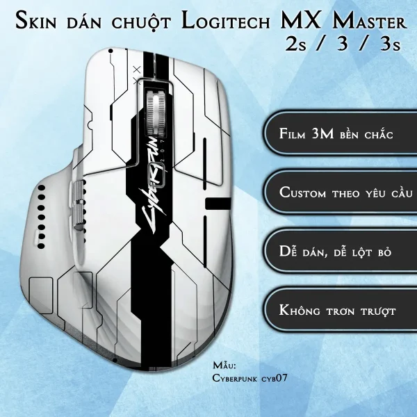 Skin dán chuột Logitech MX Master 2, 2s, 3, 3s mẫu Cyberpunk cyb07