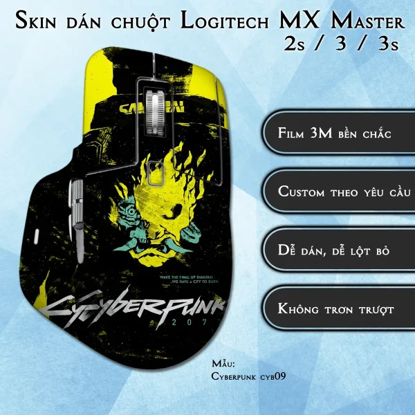 Skin dán chuột Logitech MX Master 2, 2s, 3, 3s mẫu Cyberpunk cyb09