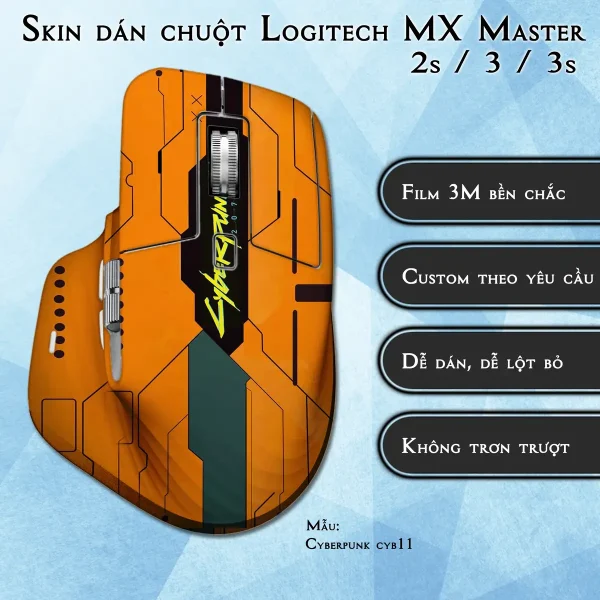 Skin dán chuột Logitech MX Master 2, 2s, 3, 3s mẫu Cyberpunk cyb11