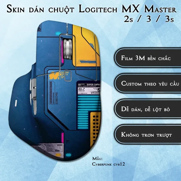 Skin dán chuột Logitech MX Master 2, 2s, 3, 3s mẫu Cyberpunk cyb12