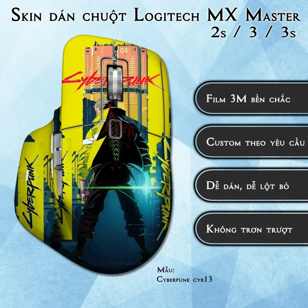 Skin dán chuột Logitech MX Master 2, 2s, 3, 3s mẫu Cyberpunk cyb13