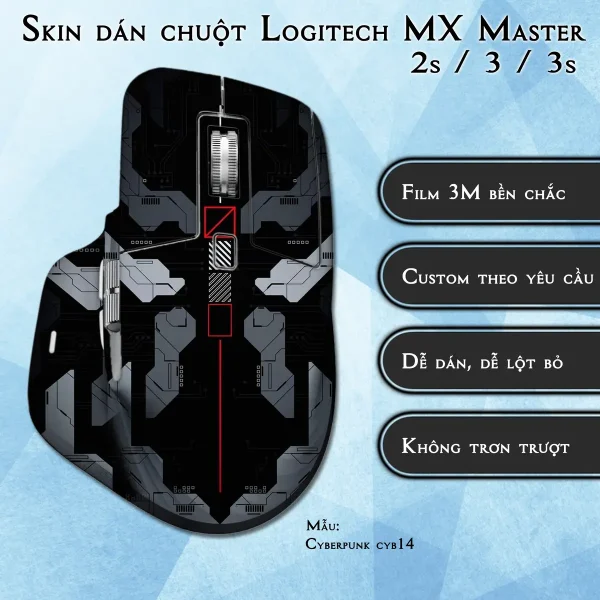 Skin dán chuột Logitech MX Master 2, 2s, 3, 3s mẫu Cyberpunk cyb14