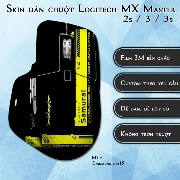 Skin dán chuột Logitech MX Master 2, 2s, 3, 3s mẫu Cyberpunk cyb15