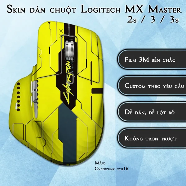 Skin dán chuột Logitech MX Master 2, 2s, 3, 3s mẫu Cyberpunk cyb16