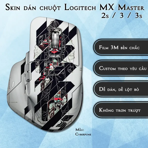 Skin dán chuột Logitech MX Master 2, 2s, 3, 3s mẫu Cyberpunk