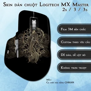 Skin dán chuột Logitech MX Master 2, 2s, 3, 3s mẫu Cá chép hóa rồng CHR009