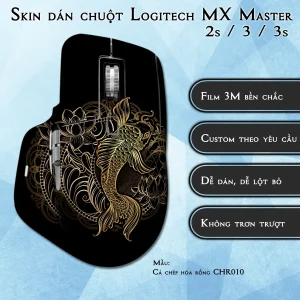 Skin dán chuột Logitech MX Master 2, 2s, 3, 3s mẫu Cá chép hóa rồng CHR010