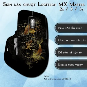 Skin dán chuột Logitech MX Master 2, 2s, 3, 3s mẫu Cá chép hóa rồng CHR012