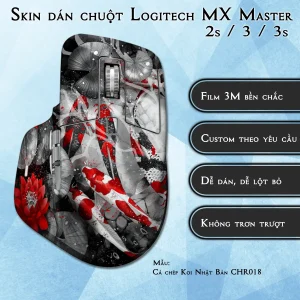 Skin dán chuột Logitech MX Master 2, 2s, 3, 3s mẫu Cá chép Koi Nhật Bản CHR018