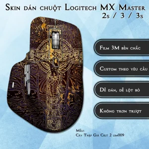 Skin dán chuột Logitech MX Master 2, 2s, 3, 3s mẫu Cây Thập Giá Celt 2 lsm009