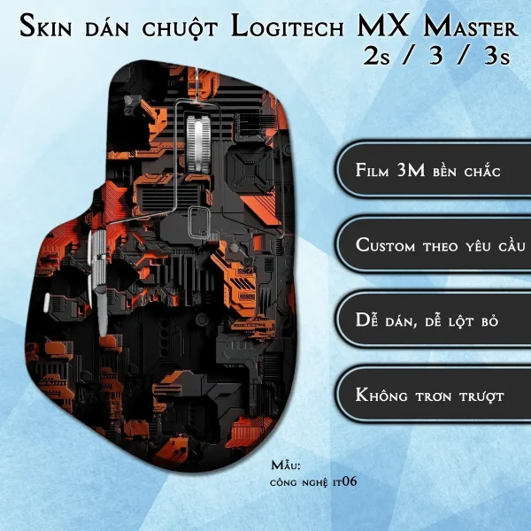 Skin dán chuột Logitech MX Master 2, 2s, 3, 3s mẫu công nghệ it06