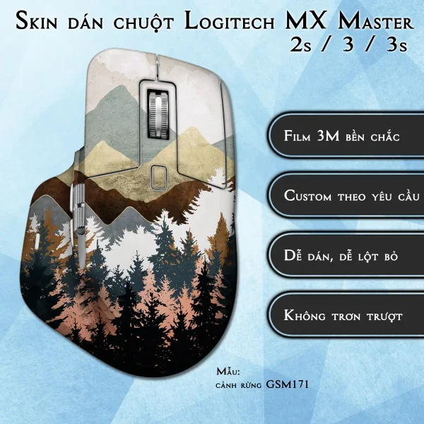 Skin dán chuột Logitech MX Master 2, 2s, 3, 3s mẫu cảnh rừng GSM171