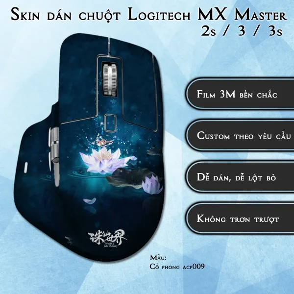 Skin dán chuột Logitech MX Master 2, 2s, 3, 3s mẫu Cổ phong acp009