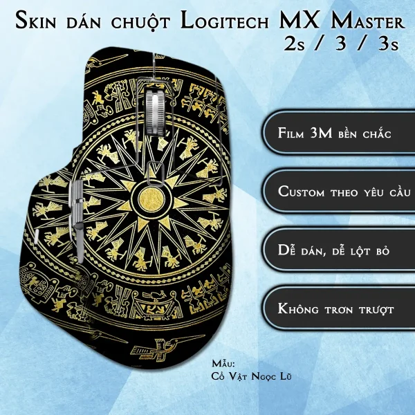 Skin dán chuột Logitech MX Master 2, 2s, 3, 3s mẫu Cổ Vật Ngọc Lũ
