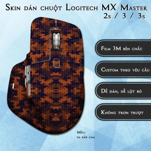 Skin dán chuột Logitech MX Master 2, 2s, 3, 3s mẫu da rắn cam