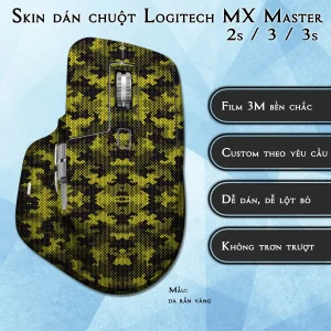 Skin dán chuột Logitech MX Master 2, 2s, 3, 3s mẫu da rắn vàng