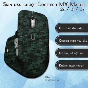 Skin dán chuột Logitech MX Master 2, 2s, 3, 3s mẫu da rắn xanh lá