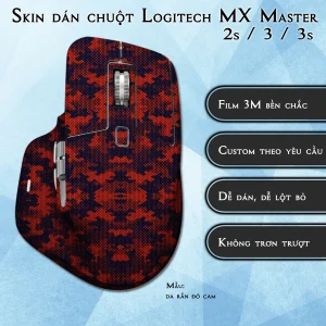 Skin dán chuột Logitech MX Master 2, 2s, 3, 3s mẫu da rắn đỏ cam