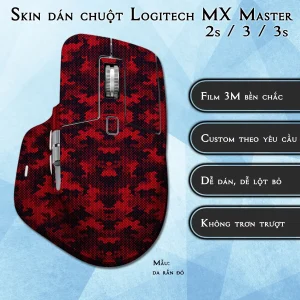 Skin dán chuột Logitech MX Master 2, 2s, 3, 3s mẫu da rắn đỏ