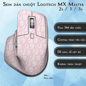 Skin dán chuột Logitech MX Master 2, 2s, 3, 3s mẫu Dior hồng