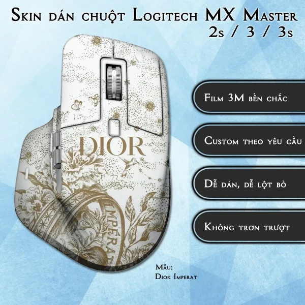 Skin dán chuột Logitech MX Master 2, 2s, 3, 3s mẫu Dior Imperat
