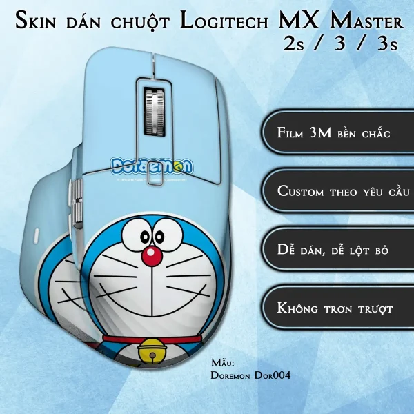Skin dán chuột Logitech MX Master 2, 2s, 3, 3s mẫu Doremon Dor004