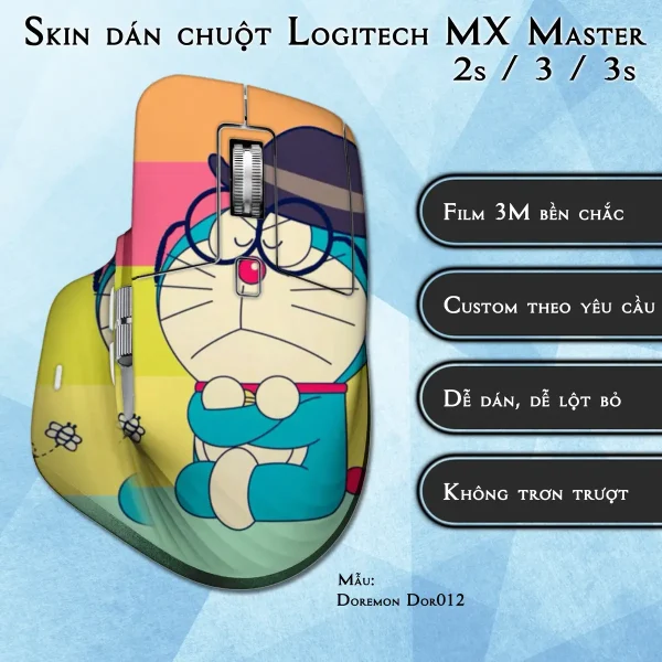 Skin dán chuột Logitech MX Master 2, 2s, 3, 3s mẫu Doremon Dor012