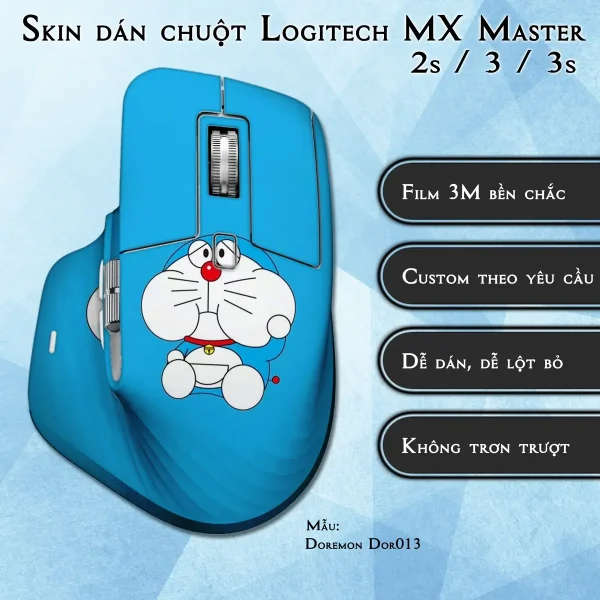 Skin dán chuột Logitech MX Master 2, 2s, 3, 3s mẫu Doremon Dor013