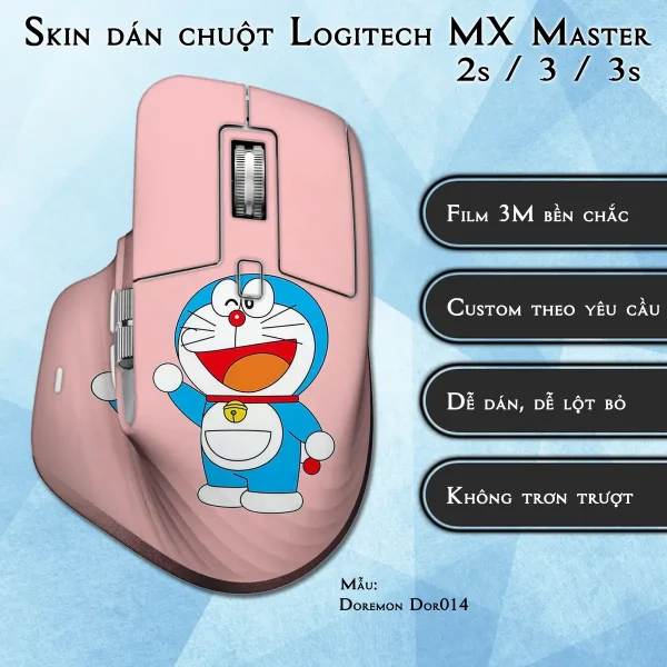 Skin dán chuột Logitech MX Master 2, 2s, 3, 3s mẫu Doremon Dor014