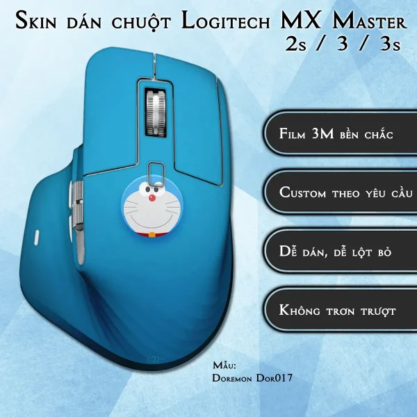 Skin dán chuột Logitech MX Master 2, 2s, 3, 3s mẫu Doremon Dor017