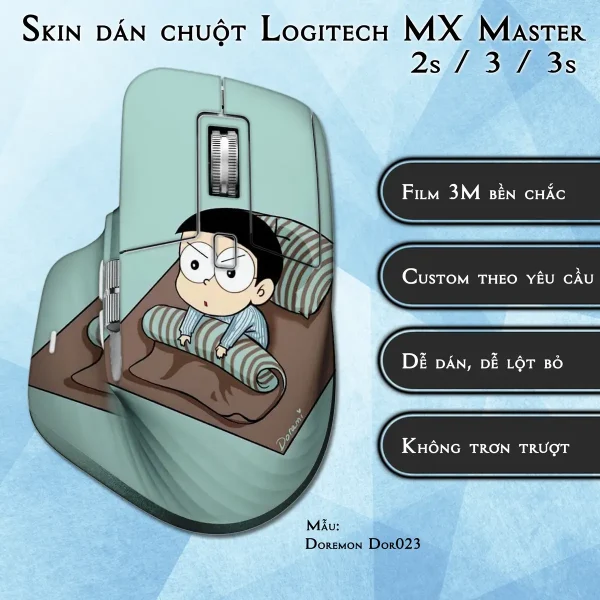Skin dán chuột Logitech MX Master 2, 2s, 3, 3s mẫu Doremon Dor023