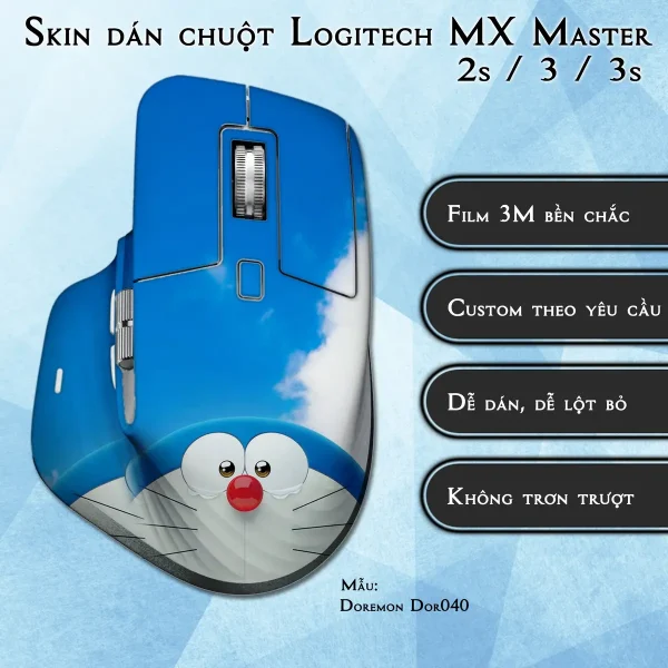 Skin dán chuột Logitech MX Master 2, 2s, 3, 3s mẫu Doremon Dor040