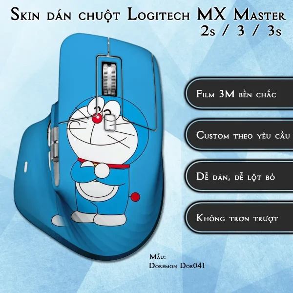 Skin dán chuột Logitech MX Master 2, 2s, 3, 3s mẫu Doremon Dor041