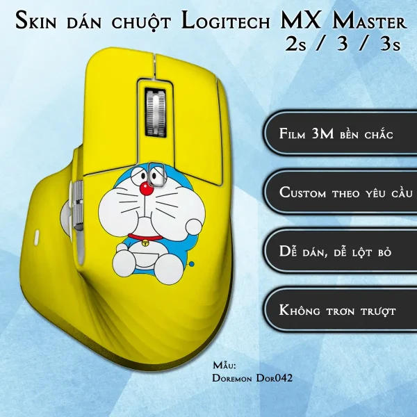 Skin dán chuột Logitech MX Master 2, 2s, 3, 3s mẫu Doremon Dor042