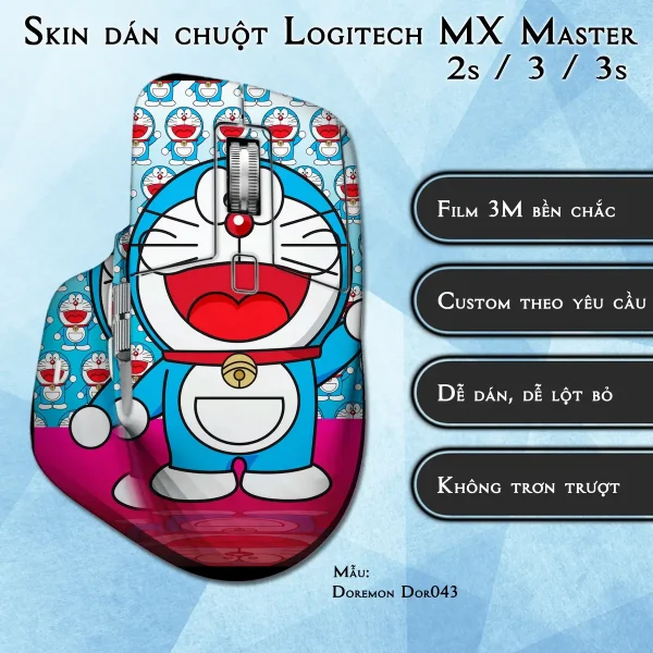 Skin dán chuột Logitech MX Master 2, 2s, 3, 3s mẫu Doremon Dor043