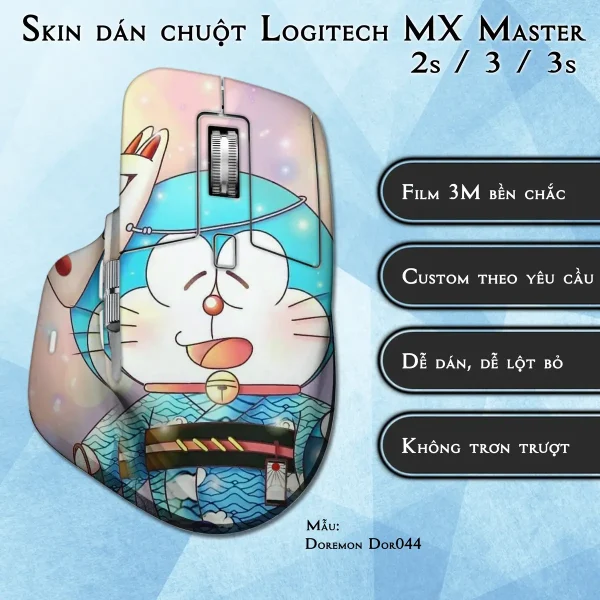 Skin dán chuột Logitech MX Master 2, 2s, 3, 3s mẫu Doremon Dor044