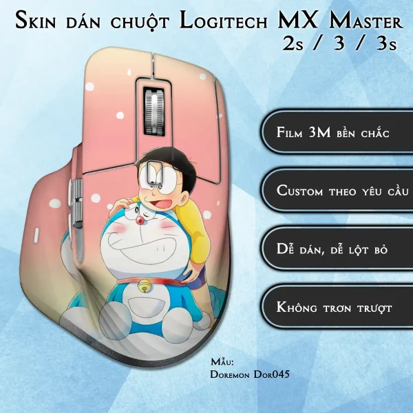 Skin dán chuột Logitech MX Master 2, 2s, 3, 3s mẫu Doremon Dor045