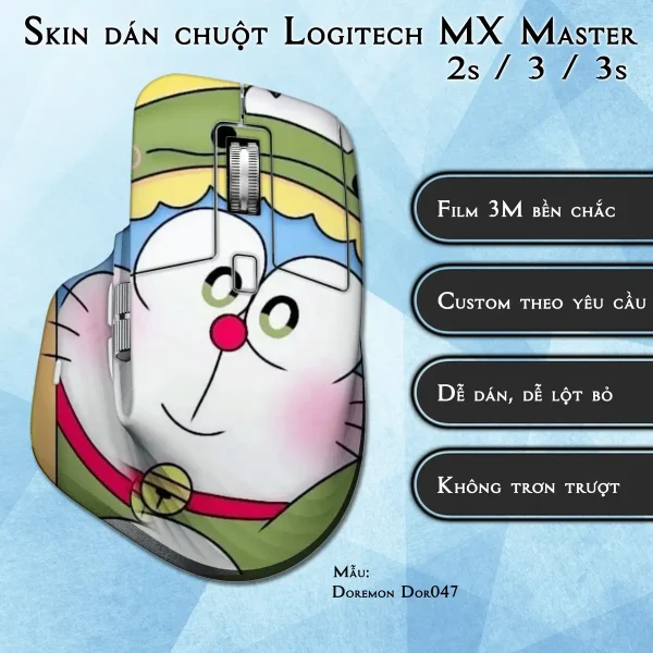 Skin dán chuột Logitech MX Master 2, 2s, 3, 3s mẫu Doremon Dor047