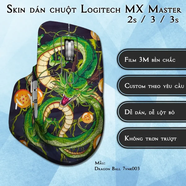 Skin dán chuột Logitech MX Master 2, 2s, 3, 3s mẫu Dragon Ball 7vnr003