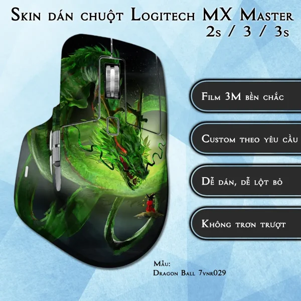 Skin dán chuột Logitech MX Master 2, 2s, 3, 3s mẫu Dragon Ball 7vnr029